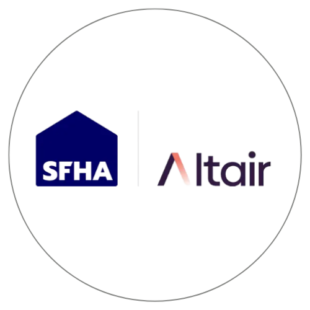 The image shows the logos for the Scottish Federation of Housing Associations (SFHA) and Altair Ltd